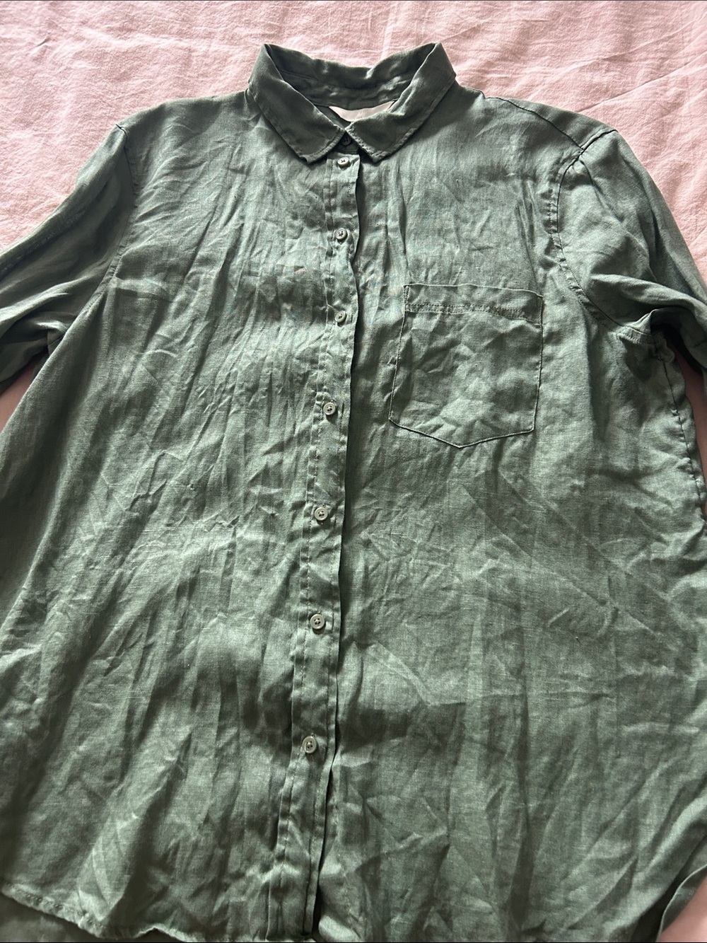 H&M Olive Green Button-Down Shirt